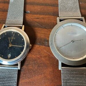 Skagen Silver and Black Smartwatch Duo